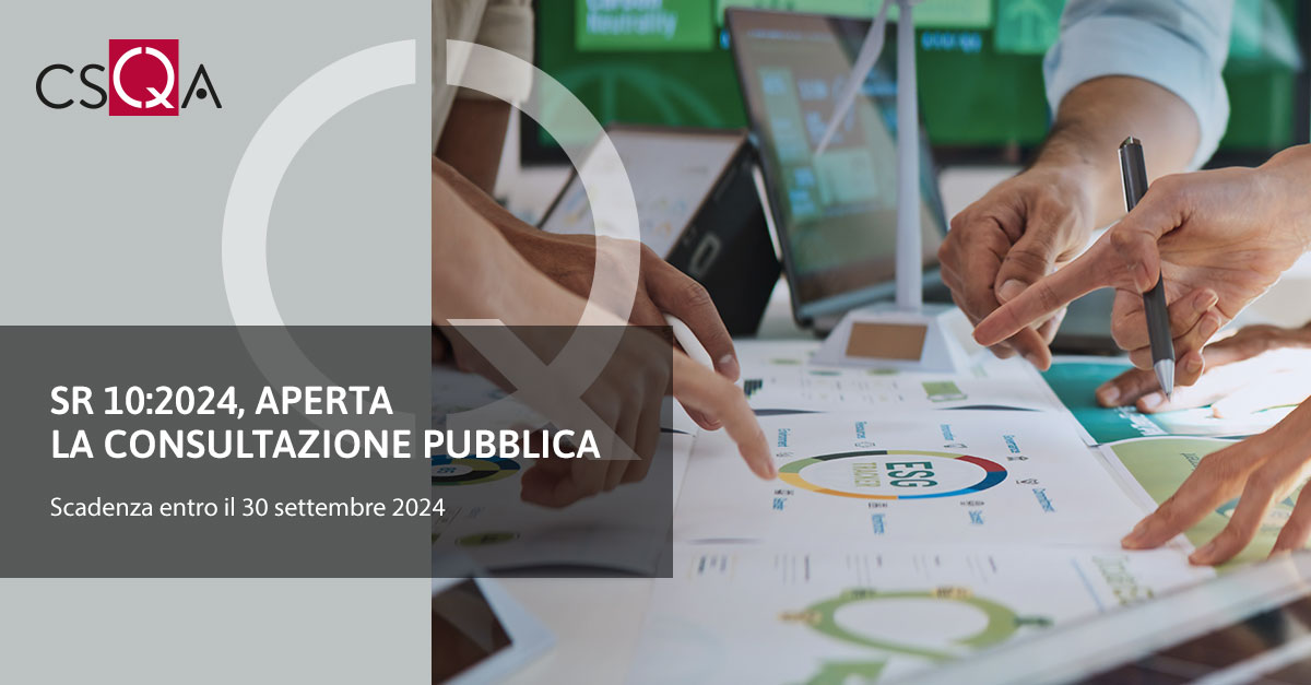 SR 10:2024, aperta la consultazione pubblica