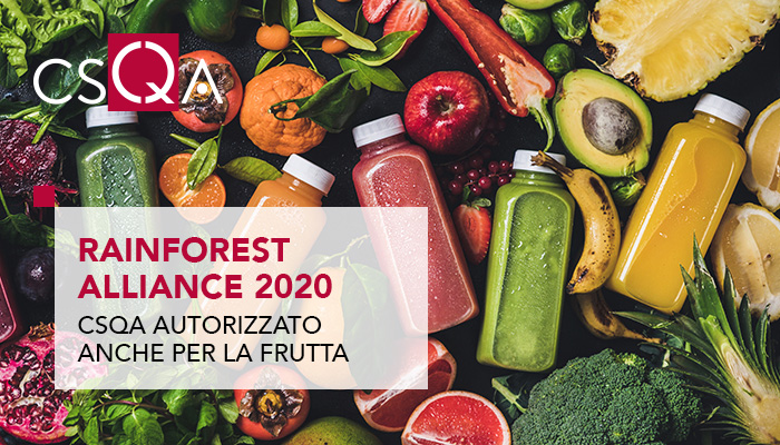 RAINFOREST ALLIANCE 2020: CSQA also authorized for fruit