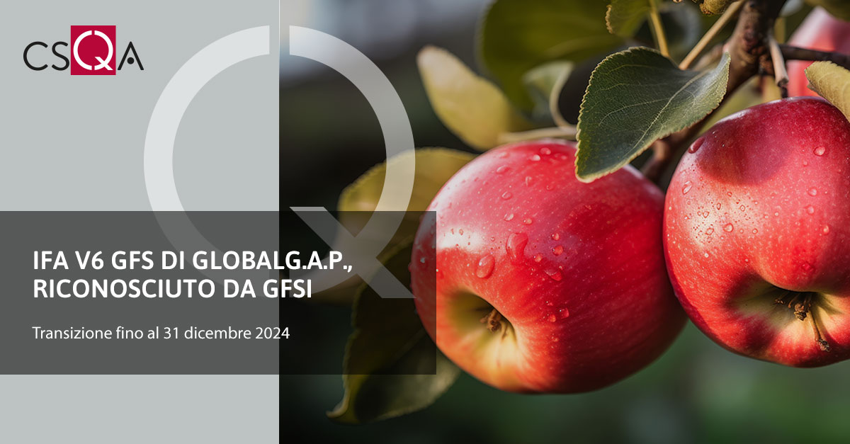 IFA v6 GFS di GLOBALG.A.P., riconosciuto da GFSI