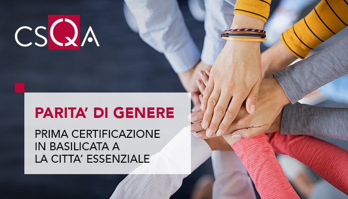 Gender equality, in Basilicata the first certification to the essential city