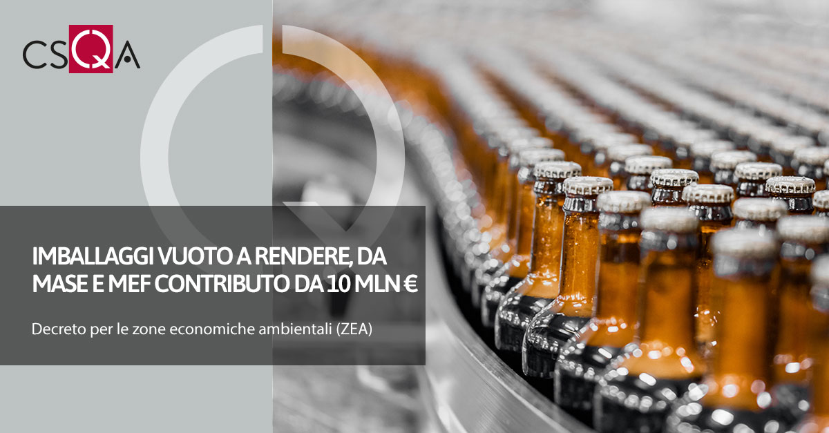 Returnable packaging, from Mase and Mef a contribution of 10 million euros