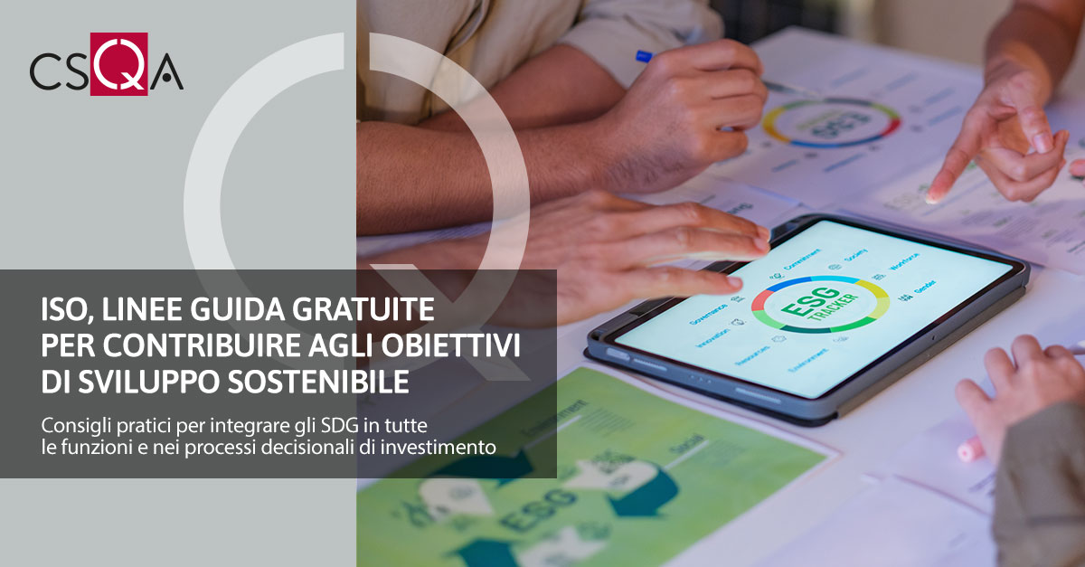 ISO, Linee guida gratuite per contribuire agli Obiettivi di Sviluppo Sostenibile 