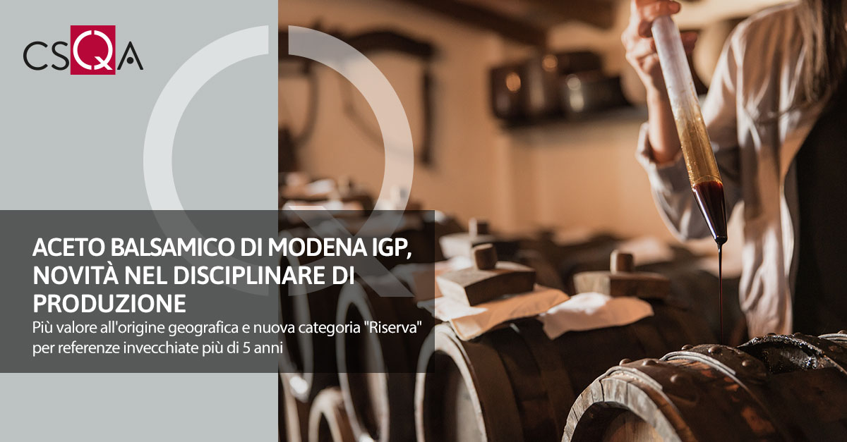 Balsamic Vinegar of Modena PGI, new production regulations