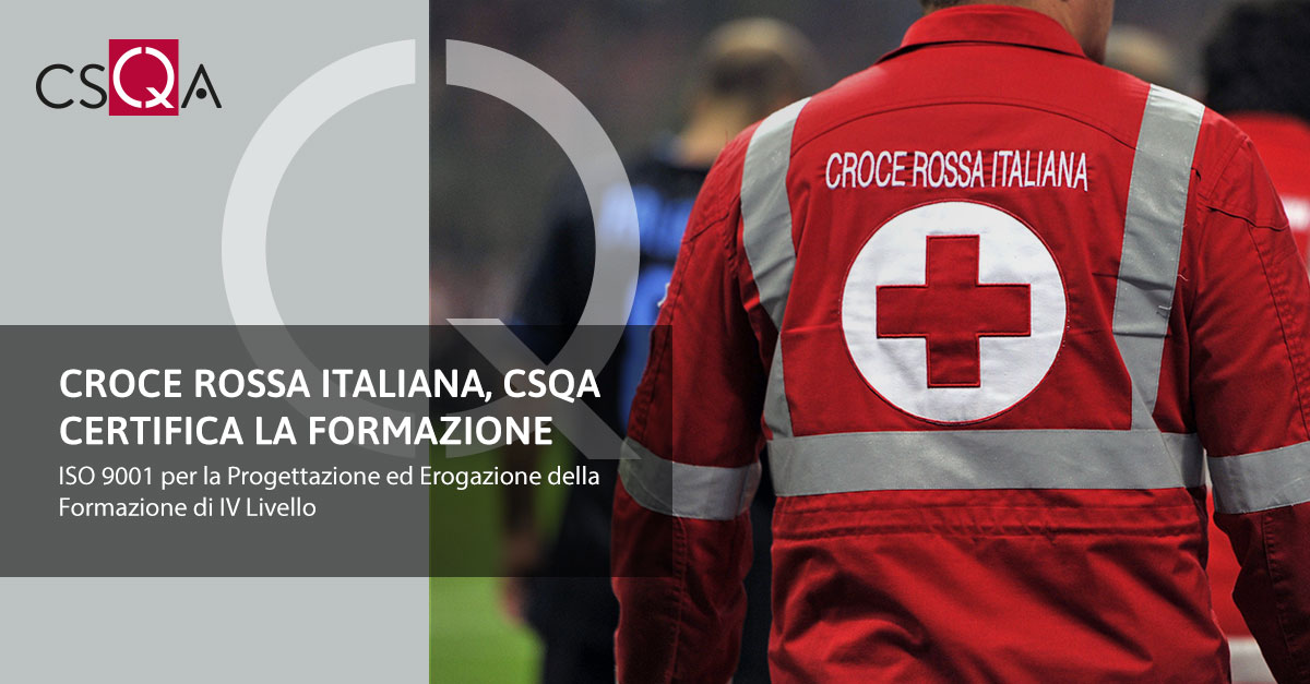 Italian Red Cross, CSQA certifies the training