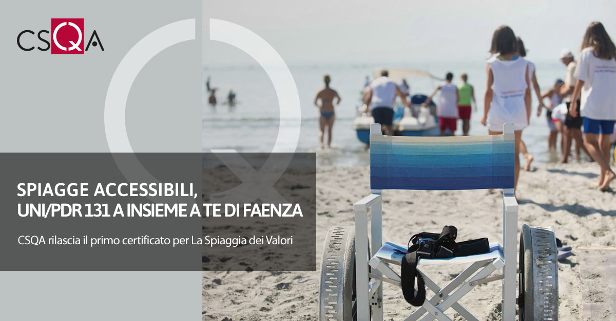 Spiagge accessibili, UNI/PDR 131 a Insieme a Te di Faenza